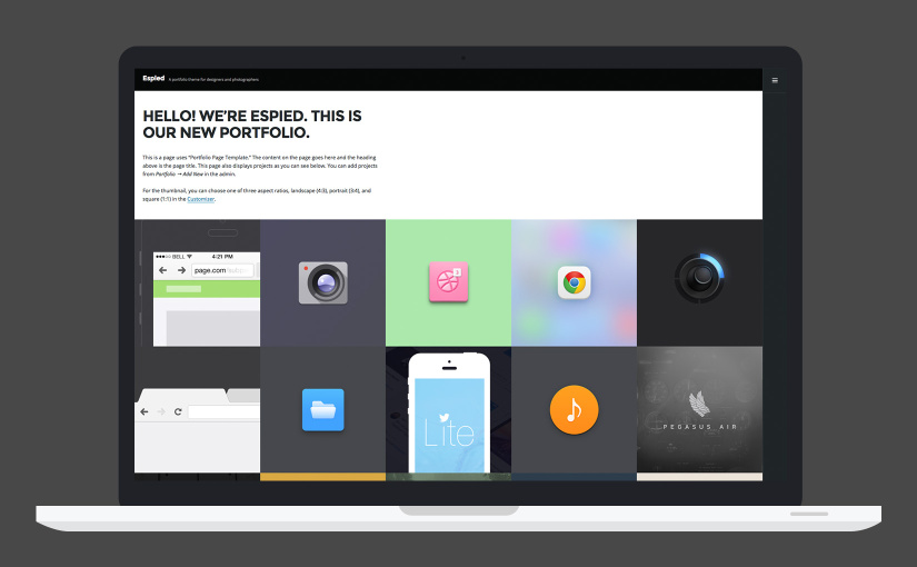 Espied, a new portfolio theme is now available on WordPress